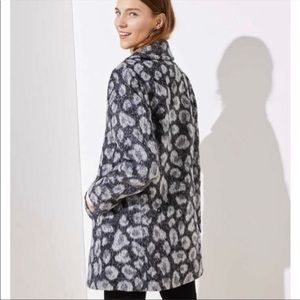 Loft Grey Abstract Leopard Coat